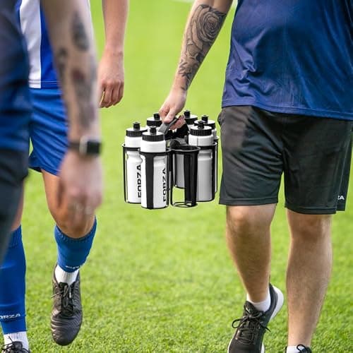 FORZA Stackable Water Bottle Carrier | Sturdy Plastic 8-Bottle Sports Carrier with Ergonomic Fist-Grip Handle - Ideal for Clubs, Teams & Outdoor Events — view 5