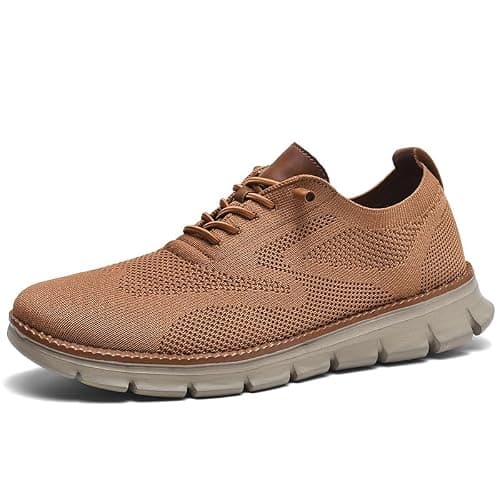 Wearbreeze Men's Business Casual Oxford Sneakers, Lightweight Lace Up Dress Shoes for Work, Travel and Daily Travel, orange, 10 UK — view 4