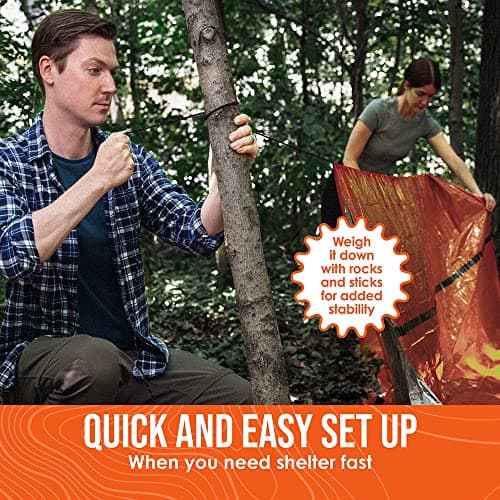 Go Time Gear Life Tent Emergency Survival Shelter – 2 Person Emergency Tent – Use As Survival Tent, Emergency Shelter, Tube Tent, Survival Tarp, Includes Survival Whistle & Paracord - Green 1 Pack — view 6