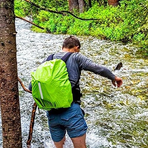 XPEX Pack of 1 Rain Cover Backpack, Rain Cover for Backpacks with Reflective Strips, Backpack Protective Cover, Waterproof, Reflective Backpack Rain Cover with 1 Storage Bag (10-50 L) — view 6