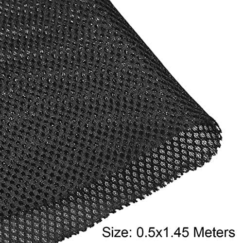 sourcing map Black Speaker Mesh Grill Stereo Fabric Dustproof 0.5x1.45M 20 x 57 inch — view 2