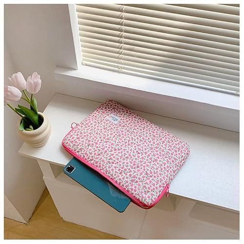 Large Flower Laptop Sleeve Computer Bag Floral Protective Soft Padded Computer Carrying Case Zipper Cover Notebook Bag (#2) — view 6