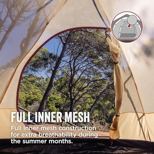 Coleman Darwin 3 Plus Summer Tent | Compact 3 Man Dome Tent | Lightweight 3 Person Camping Tent | Festival and Hiking Tent | 2000 mm Waterproof | Extra breathability | Sewn-in Groundsheet — view 4