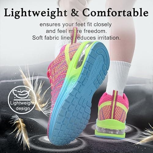 Womens Trainers Running Shoes Air Cushion Sneakers Ladies Walking Trainers Lightweight Breathable Mesh Athletic Sports Sneakers Non Slip Casual Gym Tennis Jogging Shoes — view 3