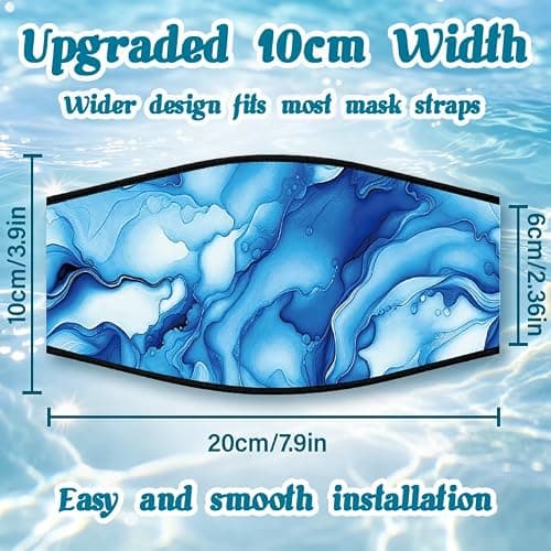 INFUNLY 4PCS Colorful Marble Scuba Mask Strap Cover Artistic Dive Mask Strap Neoprene Masks Slap Straps Waterproof Diving Headband for Men Women Snorkeling Diving Swimming Water Sports — view 5