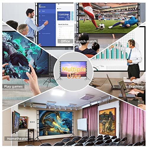 100 Inch Portable Projector Screen with Stand –lejiada Wrinkle-Free Outdoor 16:9 160° View Indoor Projection Screen, Anti-Wind Aluminium Tripod, Front Rear Projection, 10-Year Exchange — view 2