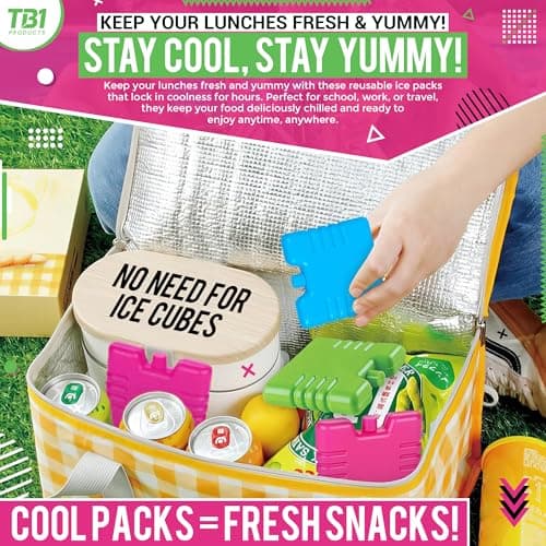 TB1 Products 12-Pack Sable Ice Packs for Cool Boxes, Lunch Boxes & Picnic Bags – 8cm Freezer Blocks for Camping, Travel & Outdoor Use – Compact & Durable Ice Blocks for Everyday Cooling — view 5