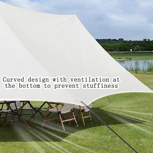 HipierFx 3x5m Portable Beach Tent Beach Canopy with 2 Poles Camping Tarp for Beach Grass — view 4