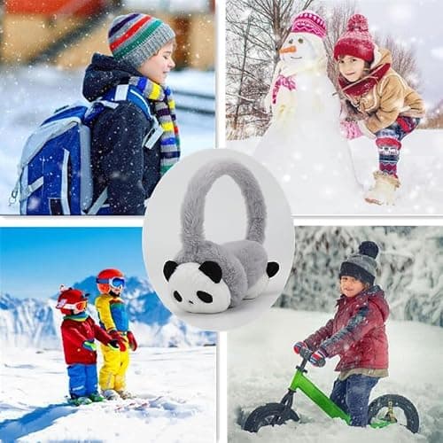 SJTJSPX Kids Ear Muffs,Warm Earmuffs,Winter Earmuffs,Fluffy Plush Ear Muffs,Ear Cover Adjustable Size,Children's Earmuff Cute&Cartoon,Girls Boys Thermal Ear Protectors for Indoor/Outdoor/Ski/Cycling — view 6