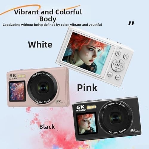 Dual Screen Vlogging Camera for 5k 80MP Selfie Dual Screen Vlogging(Pink) — view 3