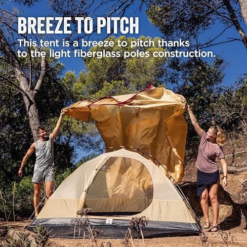Coleman Darwin 3 Plus Summer Tent | Compact 3 Man Dome Tent | Lightweight 3 Person Camping Tent | Festival and Hiking Tent | 2000 mm Waterproof | Extra breathability | Sewn-in Groundsheet — view 2