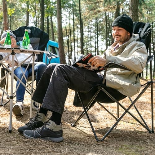EVER ADVANCED Camping Chairs for Adults Heavy Duty Up to 160kg Black — view 2