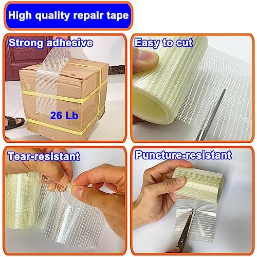 KAIHENG 39FT RV Awning Repair Tape, Canvas Patch Kit, Tent Sail Tape, Outdoor Waterproof Repair Tape, for Boat Covers, Canopy, Tear, Tarp, Tent Repair — view 4