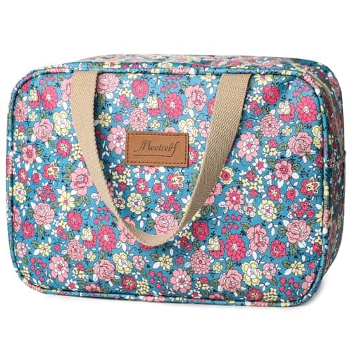 wordmouk Toiletry Bag Large Hanging Travel Wash Storage Bag Makeup Cosmetic Organiser Bags with Zippers Portable Waterproof Gym Shower Bathroom Make up Organizer for Women Girls Ladies, Pink Rose