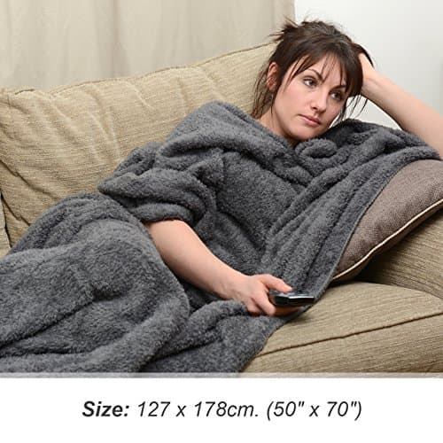 Snug Rug Special Edition Luxury Grey Blanket Sherpa Fleece Blankets Soft Throw 127 x 178cm (50" x 70") Slate Grey — view 5