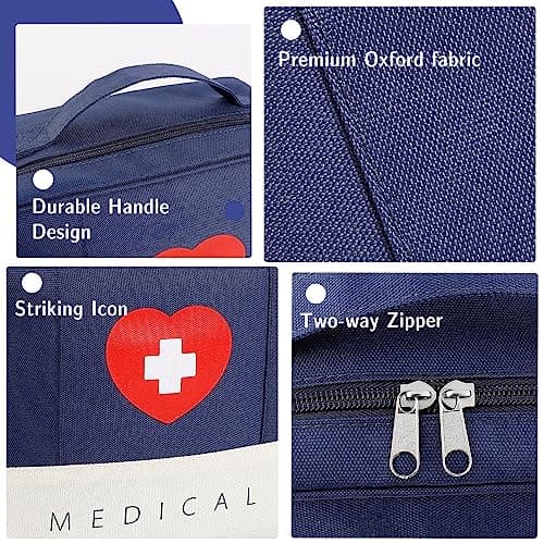 Romon 2 Pieces Travel First Aid Bag, Waterproof Empty First Aid Kit, High Capacity Portable Sports Medical Bag, Empty Medical Kit for Travel Office Home Outdoor — view 3