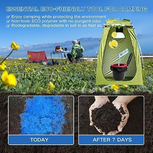 oceanengine Portable Toilet Absorbent Gel, Portable Toilet Powder Poo Urine Powder for Camping Outdoor Hiking — view 4