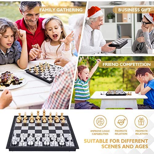 Peradix Travel Chess Board Set - Magnetic Chess Pieces, Portable/Foldable Board, Educational Toys for Kids/Adults, Traditional Game Gift, 2 Players, Ages 7+ — view 5