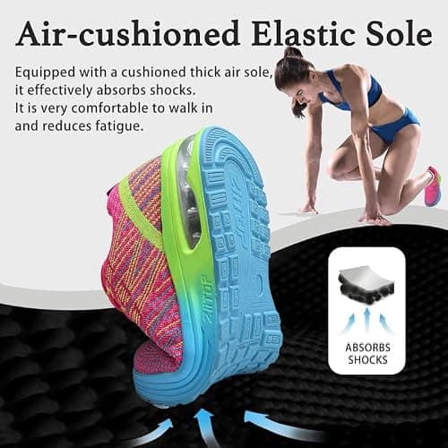 Womens Trainers Running Shoes Air Cushion Sneakers Ladies Walking Trainers Lightweight Breathable Mesh Athletic Sports Sneakers Non Slip Casual Gym Tennis Jogging Shoes — view 5
