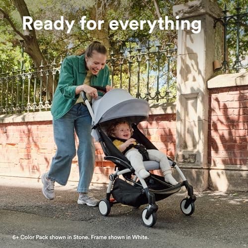 Stokke YOYO3 Stroller from 6 Months - Includes Black Frame/Olive Seat Cushion + Canopy - Folds in & Out in a Flash - Light & Compact - Carry-On Compatible — view 2