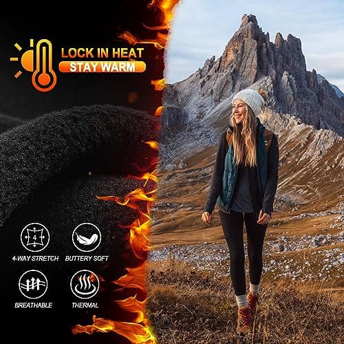 FULLSOFT 4-Pack Fleece Lined Leggings with Pockets for Women, High Waist, Thermal Winter Warm Yoga Pants for Workout, Running — view 3