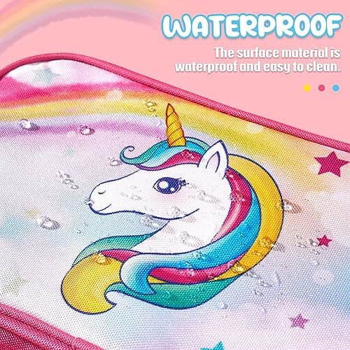 Unicorn Toiletry Bag - Travel Toiletry Bag Girls Kids Toiletries Travel Bag for Camping Trip Home Water-Resistant Portable Girls Dopp Kit for Christmas Birthday Gift with Mesh Pocket — view 3