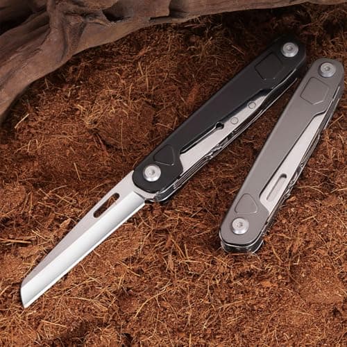 HONZIN Camping Multi Tool, 9 in 1 Pocket Multitool, Stainless Steel Multitool with Scissors, Bottle Opener, Rope Cutter, Whistle for Outdoor Survival Emergency, Hiking, Hunting, Gifts for Men — view 5