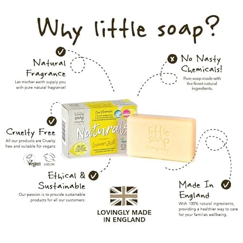 Little Soap Company Natural Range - Lemon Zest Soap Bar, 100g | Vegan, Cruelty Free & Antibacterial, No SLS or Parabens | Eco Friendly Body, Face & Hand Soap with Cleansing Lemon Essential Oils — view 5