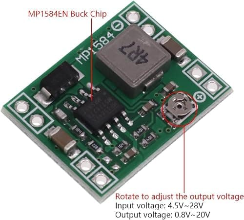 GTIWUNG 10Pack MP1584EN DC-DC 3A Power Downward Adjustable Module Buck Converter 24V to 12V 9V 5V 3V Arduino, Ultra Small DC-DC 4.5-28V to 0.8-20V Step Down Adjustable Converter — view 4