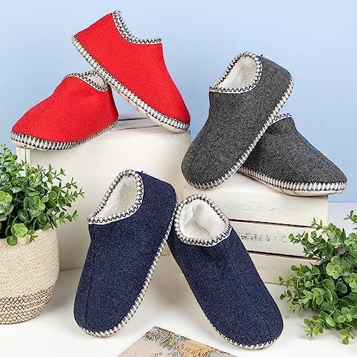 Snoozies! Cabin Bootie Plain Super Soft Womens Slippers with Non-Slip Sole - Ladies sizes from 3-7 (Red, medium) — view 3