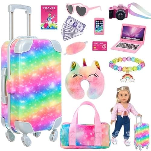 ZITA ELEMENT 23 PCS 18 Inch Girl Doll Accessories Suitcase Luggage Travel
