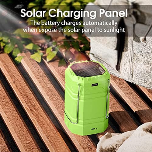 Solar Camping Lantern, Ultra Bright Collapsible Hand Crank LED Flashlight, Portable Wind Up Tent Light, USB Charging, Electronic Lamp for Outdoor and Emergencies — view 5