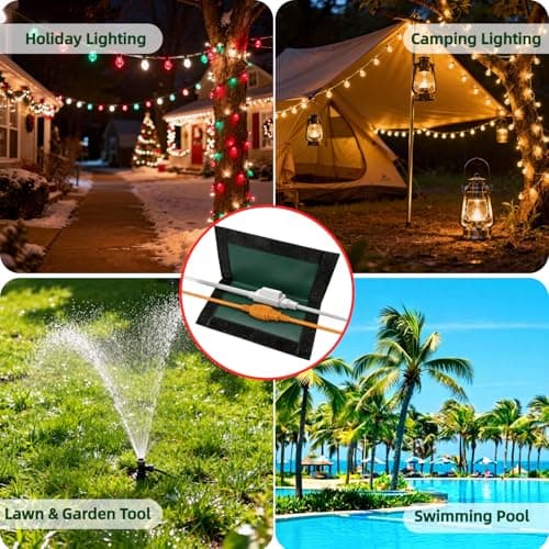 8-Pack Outdoor Extension Cord Safety Cover, 11.2 x 6 Inch, 600D Oxford Cloth Waterproof Weatherproof Plug Connector Protector with Velcro Closure, Non-Plastic Outlet Cover for Garden, Patio, Yard — view 6
