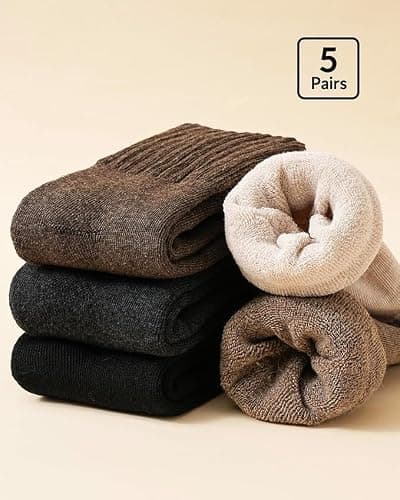 Jeasona 5 Pairs Boot Socks Womens 6-9 Ladies Warm Winter Thermal Socks — view 4