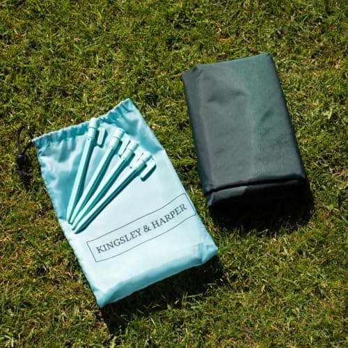Kingsley & Harper Extra Large Beach Mat 210 x 200cm – Waterproof Sand-Resistant Picnic Blanket with Pegs and Carry Bag, Lightweight Outdoor Mat for Beach, Camping & Travel — view 5
