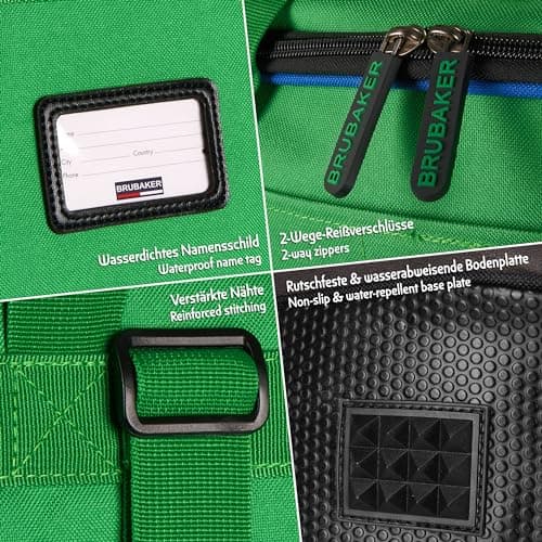 BRUBAKER Boot Bag 'Super Champion' Backpack holds complete Ski or Snowboard Equipment incl. Helmet! - Limited - Green/Blue — view 3