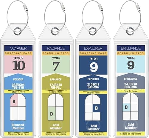 Cruise On Royal Caribbean Cruise Luggage Tag Holder (4 Pack) – Fits All Royal Caribbean Ships, Durable Travel ID Holders for 2026-2027 Cruises, Clear Waterproof Cruise Essentials