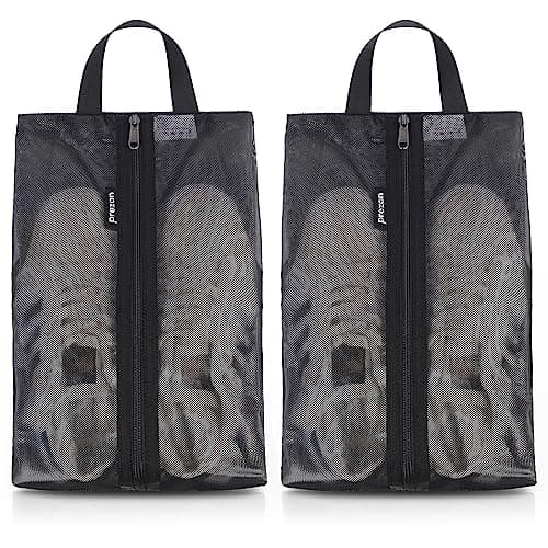 Prezon Travel Shoe Bags, Water Resistant TPU Mesh, Sturdy YKK Zipper, Shoes Storage Bag, Shoes Packing Organizer, Unisex Shoe Pouch for Travel or Home Storage