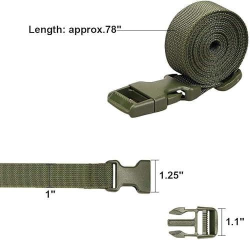 heedpeiur 4 Pack Luggage Straps Adjustable Luggage Nylon Webbing Straps with Quick Release Buckle, Packing Belt for Outdoor Travel, 2.5 * 150cm (Green) — view 2