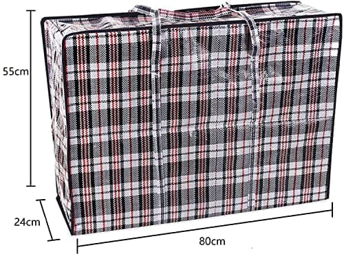 Ctop 2 Packs Extra Large Laundry Bag.Strong Storage Shopping Bags.Plastic Box Shape Clothes Bag for Travel Packing Moving & Storage– Waterproof Fabric with Zip to Keep Clean. 80x55x24CM — view 3