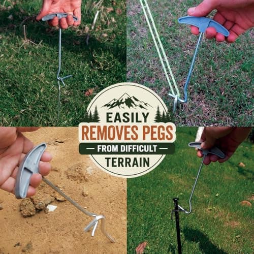 Pack of 2 Tent Peg Extractors - Camping Tools, Lightweight and Portable, Easy Peg Remover — view 5