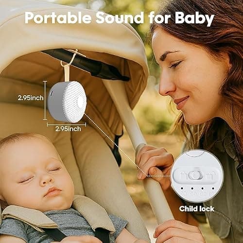White Noise Machine,24 Soothing Sounds with Night Light,Powerful Battery, 5 Timers Memory White Noise for Baby Adults，Portable Sound Machine for Travel Gift, USB Rechargeable — view 4