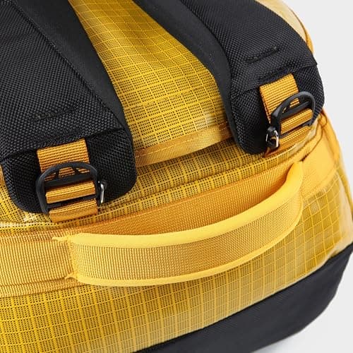 OEX Ballistic Ultra Duffel Bag, 65L, Polyester Ripstop with TPU Coating, for Travel and Outdoor Use, Adjustable Detachable Shoulder Straps, 64x27x30cm (Yellow, 65 Litre) — view 5
