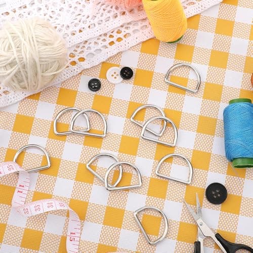 Aiyorse 9 Pack 1 Inch D Ring, 3mm Thickness Stainless Steel Heavy Duty D Ring for Bag Metal D Rings for Dog Collars, Backpacks, Webbing Straps Belts Bags Dog Leash Hand DIY Accessories(Sliver) — view 6