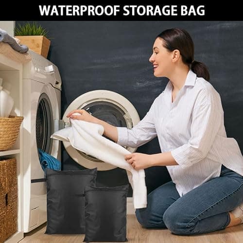AZWOOD Wet Dry Bags, 2PCS Waterproof Organizer with Handle & Zipper, Reusable Travel Laundry Bag - Washable Cloth Diaper Bags Yoga Bag for Swimming, Gym, Baby Items - Sizes 20x30cm and 25x38cm — view 3