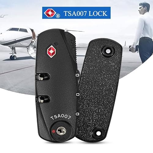 Lahviuu Suitcase Locks 3-Digit Number Combination TSA 007 Suitcases Locks, TSA Approved Luggage Lock for Replacement and Retrofit, Customs Code Lock for Travel Case, Suitcase Accessorie Black — view 2