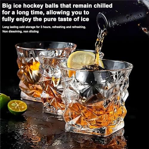 55 mm Stainless Steel Ice Ball Set with Storage Box, 2 Pcs Metal Ice Spheres, Large Round Whiskey Chilling Stones, Reusable Spherical Metal Ice Cubes, Chilling Balls for Beer/Cocktail/Vodka/Wine — view 4