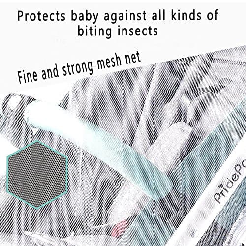 Pram Net, 2 pack Universal Mosquito Fly Bug Insect Net Protection Cover for Pushchair buggy carrycot stroller basket jogger Travel cot White — view 4