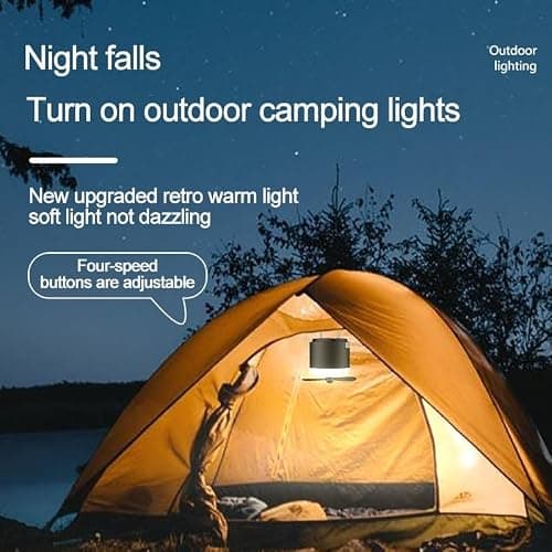 Portable Tent Fan Light ABS Silicone Stainless Steel Build — view 3
