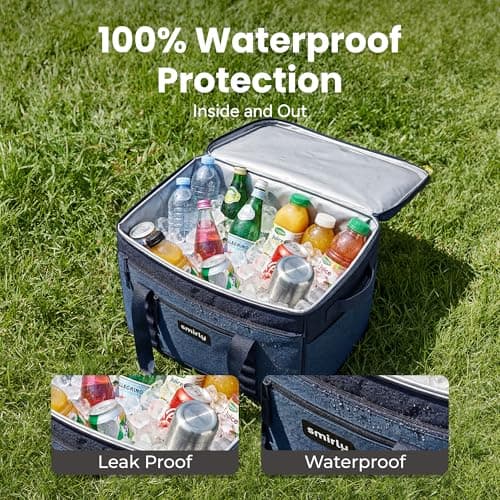 SMIRLY 37L Cool Bag, Large Insulated Picnic Bag and Camping Bag, Blue — view 4